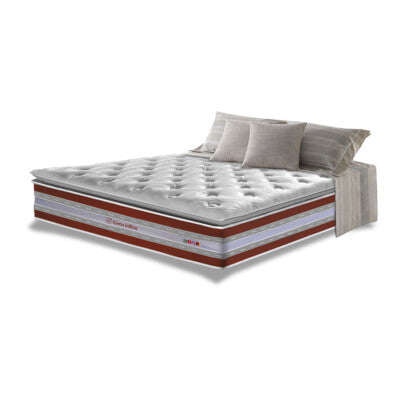 Colchão Queen de Molas Ensacadas D33 com Pillow TOP Cama inBox Select 158x198x32 Vinho