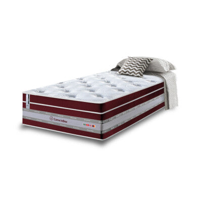 Colchão Solteiro de Molas Ensacadas D33 com Pillow TOP Cama inBox Select 88x188x32 Vinho