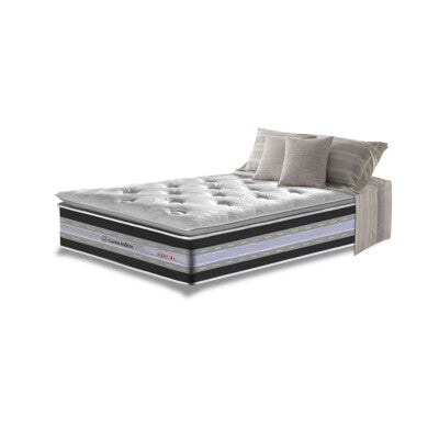 Colchão Solteiro de Molas Ensacadas D33 com Pillow TOP Cama inBox Select 88x188x32 Café