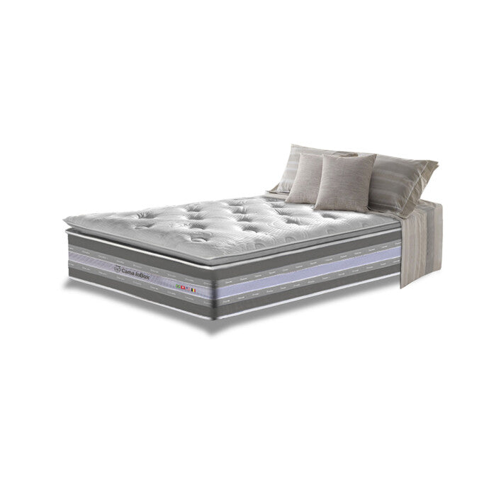 Colchão Solteiro de Molas Ensacadas D33 com Pillow TOP Cama inBox Select 88x188x32 Cinza
