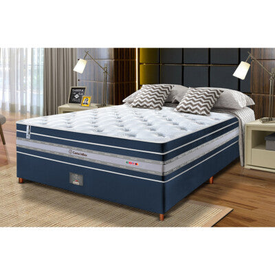 Cama Box Casal Colchão Euro Pillow + Box 138x188x70 Molas Ensacadas Cama inBox Supreme Confort Gel Living