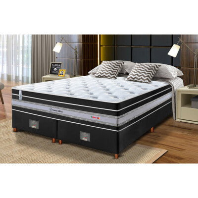 Cama Box King Colchão OrtoFirm + Box 193x203x67 One Face Espuma D45 Cinza