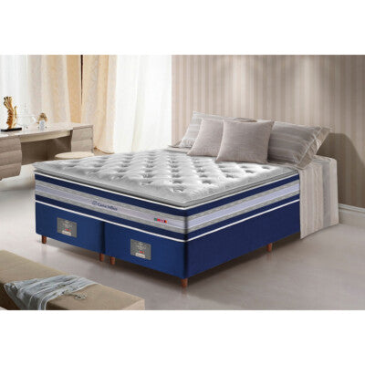 Cama Box King Colchão OrtoFirm + Box 193x203x71 Double Face Espuma D33 Dourado