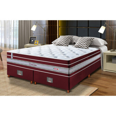 Cama Box Queen Colchão Euro Pillow + Box 158x198x70 Molas Ensacadas Cama inBox Frost ThermoGel