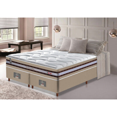 Cama Box Queen Colchão OrtoFirm + Box 158x198x67 One Face Espuma D45 Cinza