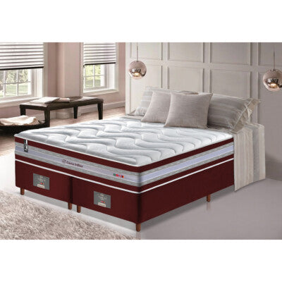 Conjunto Cama Box Queen de Molas Ensacadas D33 Cama inBox Select Firme 158x198x71 Preto