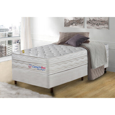 Cama Box Solteiro Colchão OrtoFirm + Box 88x188x67 One Face Espuma D33 Dourado