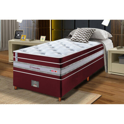 Cama Box Solteiro Colchão Euro Pillow + Box 88x188x70 Molas Ensacadas Cama inBox Frost ThermoGel