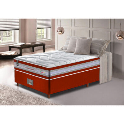 Colchão Casal de Molas Ensacadas D33 com Pillow TOP Cama inBox Select 138x188x32 Vinho