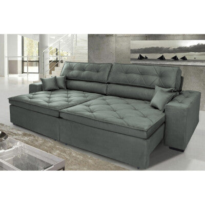 Sofá Baú Sem Caixa Retrátil 1,80m SoftGel Bonnie Boucle Marrom Cama inBox