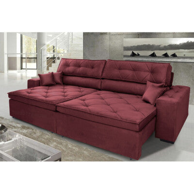 Sofá Baú Sem Caixa Retrátil 1,80m SoftGel Bonnie Boucle Marrom Cama inBox