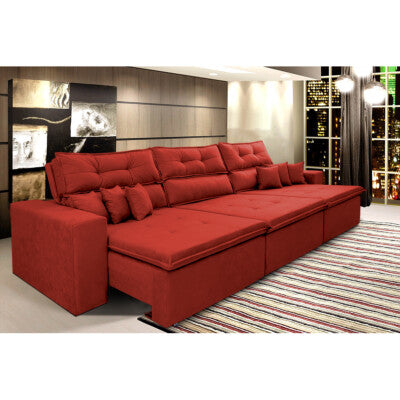 Sofá Baú Sem Caixa Retrátil 1,80m SoftGel Bonnie Boucle Marrom Cama inBox