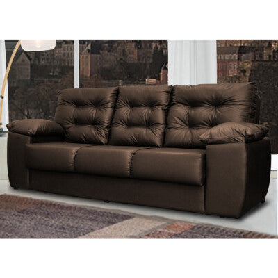 Sofá de Courino Retrátil e Reclinável 2,75m Cama inBox Bourbon SoftGel D40 Café