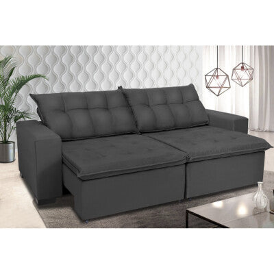 Sofá Baú Sem Caixa Retrátil 1,80m SoftGel Bonnie Boucle Marrom Cama inBox