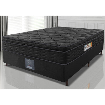 Cama Box Casal Colchão Pillow Top + Box 138x188x70 Molas Ensacadas Cama inBox Abstrato
