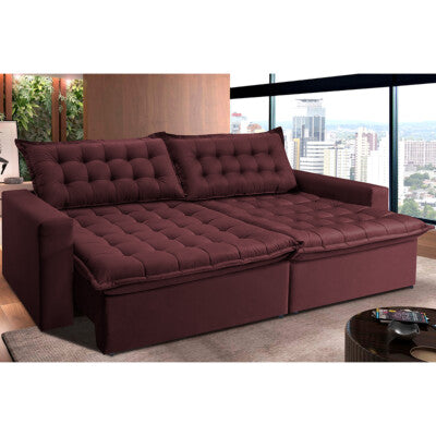 Sofá Retrátil Reclinável e Cama 2,15m Cama inBox Flex Suede Velusoft Cinza