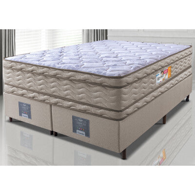 Cama Box Queen Colchão OrtoFirm Black + Box 158x198x71 Double Face Espuma D33 Preto