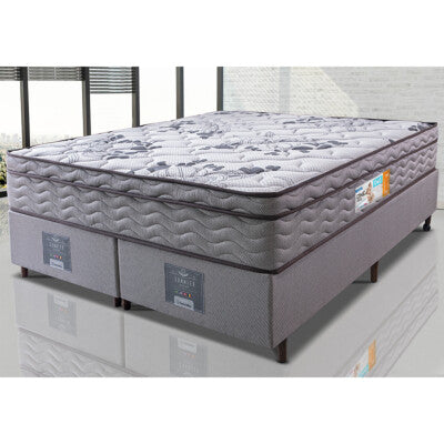 Cama Box King Colchão Pillow Top + Box 193x203x70 Molas Ensacadas Cama inBox Abstrato
