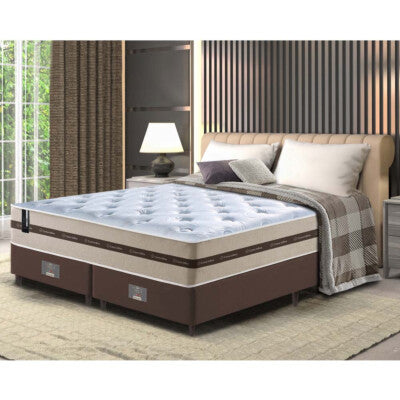 Cama Box Queen Colchão OrtoFirm Black + Box 158x198x71 Double Face Espuma D33 Preto
