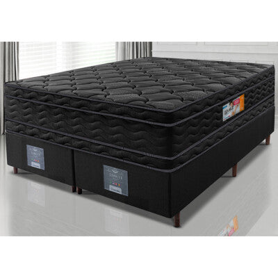 Cama Box King Colchão Pillow Top + Box 193x203x70 Molas Ensacadas Cama inBox Abstrato