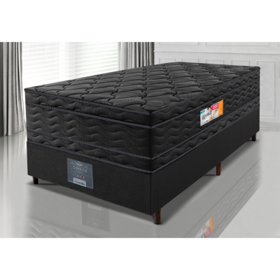 Cama Box Solteiro Colchão Pillow Top + Box 88x188x70 Molas Ensacadas Cama inBox Abstrato