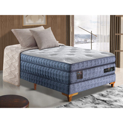 Cama Box Solteiro Colchão OrtoFirm Black + Box 88x188x71 Double Face Espuma D33 Preto