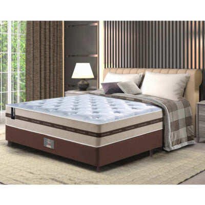 Cama Box Casal (Colchão + Box) 138x188x60 de Molas Ensacadas Cama inBox Smart Gold Bege