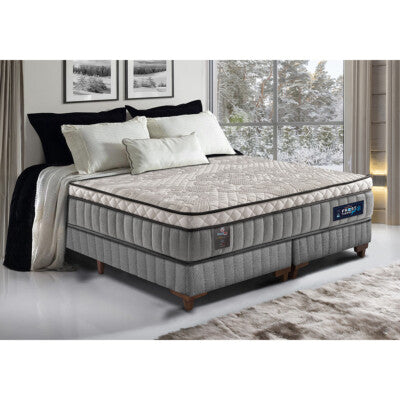 Cama Box King Colchão OrtoFirm Black + Box 193x203x67 One Face Espuma D33 Preto