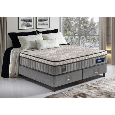 Cama Box King Colchão OrtoFirm Black + Box 193x203x71 Double Face Espuma D33 Preto