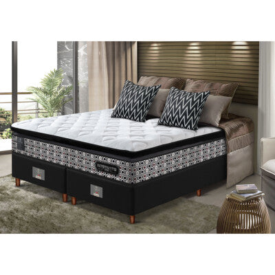 Cama Box King Colchão + Box 193x203 Molas Ensacadas Cama inBox Relax Pillow