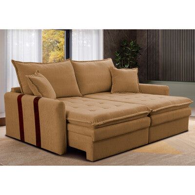 Sofá Baú Sem Caixa Retrátil 1,60m SoftGel Bonnie Boucle Cinza Escuro Cama inBox