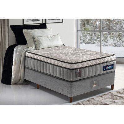 Cama Box Solteiro Colchão OrtoFirm Black + Box 88x188x67 One Face Espuma D33 Preto