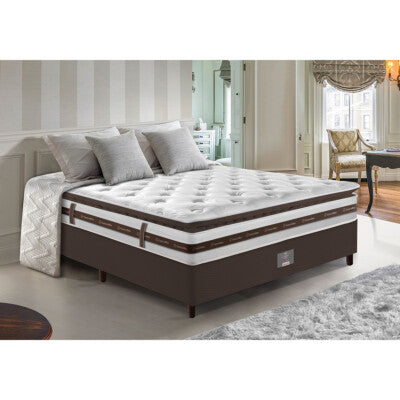 Cama Box Casal Colchão + Box 138x188 Molas Ensacadas Cama inBox Relax Pillow