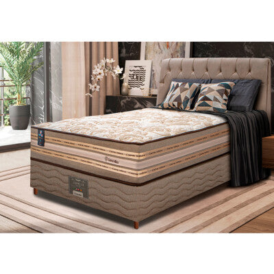 Cama Box Solteiro Colchão OrtoFirm + Box 88x188x71 Double Face Espuma D45 Cinza