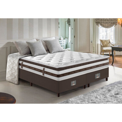 Cama Box King Colchão OrtoFirm Black + Box 193x203x71 Double Face Espuma D33 Preto