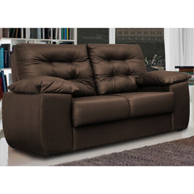 Sofá de Courino Retrátil e Reclinável 2,75m Cama inBox Bourbon SoftGel D40 Café