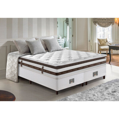 Cama Box King Colchão OrtoFirm Black + Box 193x203x67 One Face Espuma D33 Preto
