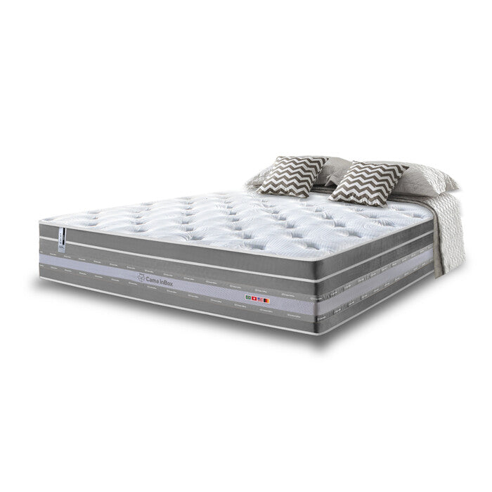 Colchão Casal de Molas Ensacadas Cama inBox Select Euro Soft 138x188x32 Cinza