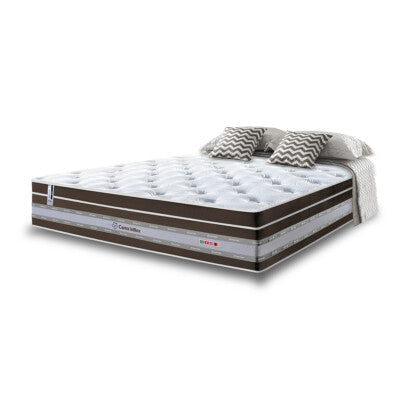 Colchão Casal de Molas Ensacadas D33 com Pillow TOP Cama inBox Select 138x188x32 Café