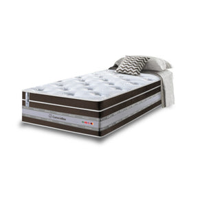 Colchão Solteiro de Molas Ensacadas D33 com Pillow TOP Cama inBox Select 88x188x32 Café