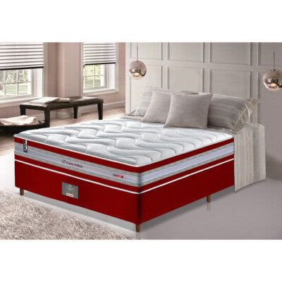 Cama Box Casal Colchão Euro Pillow + Box 138x188x60 Molas Ensacadas Cama inBox Frost ThermoGel Living