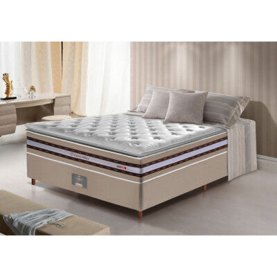 Cama Box Casal Colchão OrtoFirm Black + Box 138x188x67 One Face Espuma D33 Preto