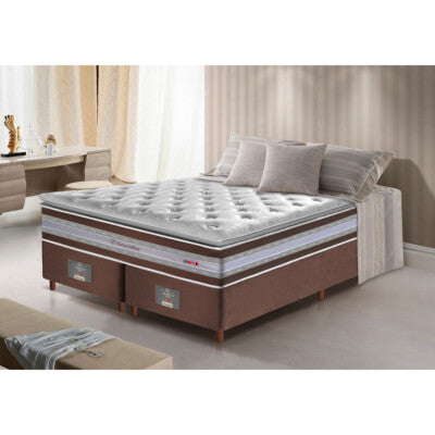 Cama Box King Colchão OrtoFirm Black + Box 193x203x67 One Face Espuma D33 Preto