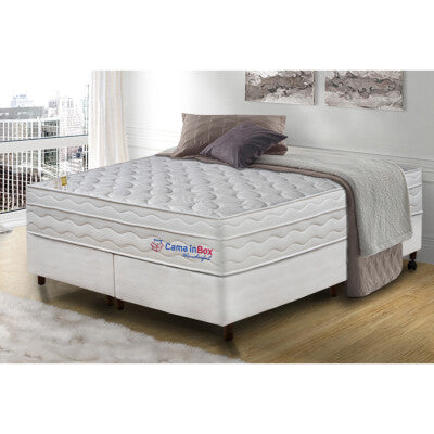 Cama Box Queen Colchão OrtoFirm Black + Box 158x198x71 Double Face Espuma D33 Preto