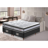 Conjunto Cama Box Queen de Molas Ensacadas D33 Cama inBox Select Firme 158x198x71 Preto