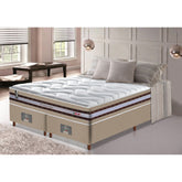 Conjunto Cama Box Queen de Molas Ensacadas D33 Cama inBox Select Firme 158x198x71 Bege