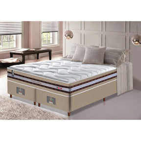 Cama Box Queen Colchão OrtoFirm + Box 158x198x67 One Face Espuma D45 Cinza