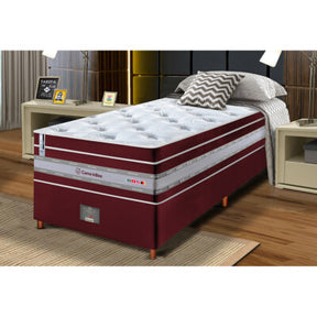 Cama Box Solteiro Colchão Euro Pillow + Box 88x188x70 Molas Ensacadas Cama inBox Frost ThermoGel