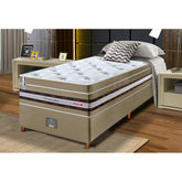 Conjunto Cama Box Solteiro de Molas Ensacadas Cama inBox Select Euro Soft 88x188x71 Bege