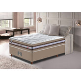 Conjunto Cama Box Solteiro de Molas Ensacadas D33 Cama inBox Select Firme 88x188x71 Bege